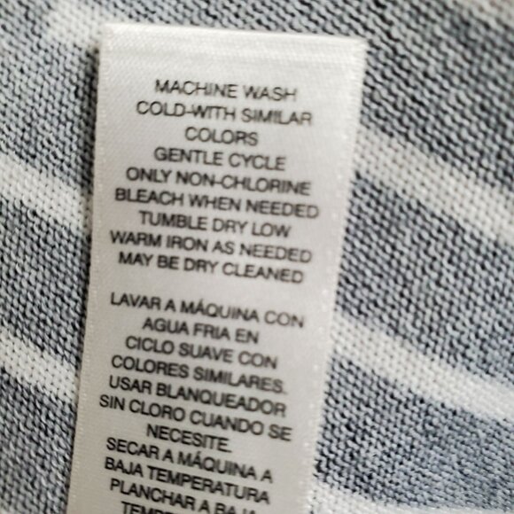 Chicos Easywear 3 Sz XL Cardigan Light Knit Single Button V-neck Art Deco Stripe - Picture 6 of 12